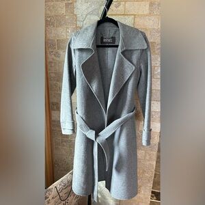 badgley mischka wool belted coat